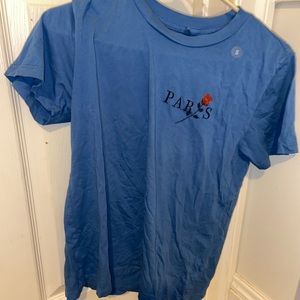 Blue Paris shirt with rose